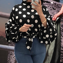 Load image into Gallery viewer, Summer Office Lady Sweet Plus Size Red Elegant Blouses Women 2020 Casual Loose Lantern Sleeve Polka Dots Fall Female Top Shirt