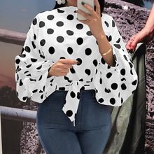 Load image into Gallery viewer, Summer Office Lady Sweet Plus Size Red Elegant Blouses Women 2020 Casual Loose Lantern Sleeve Polka Dots Fall Female Top Shirt