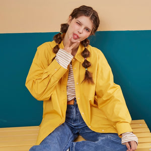 Metersbonwe Women Solid Colour Blouses 2020 New Fashion Loose Casual Street shirt Oversize Tops