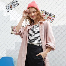 Load image into Gallery viewer, Metersbonwe Women Solid Colour Blouses 2020 New Fashion Loose Casual Street shirt Oversize Tops
