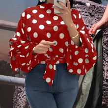 Load image into Gallery viewer, Summer Office Lady Sweet Plus Size Red Elegant Blouses Women 2020 Casual Loose Lantern Sleeve Polka Dots Fall Female Top Shirt
